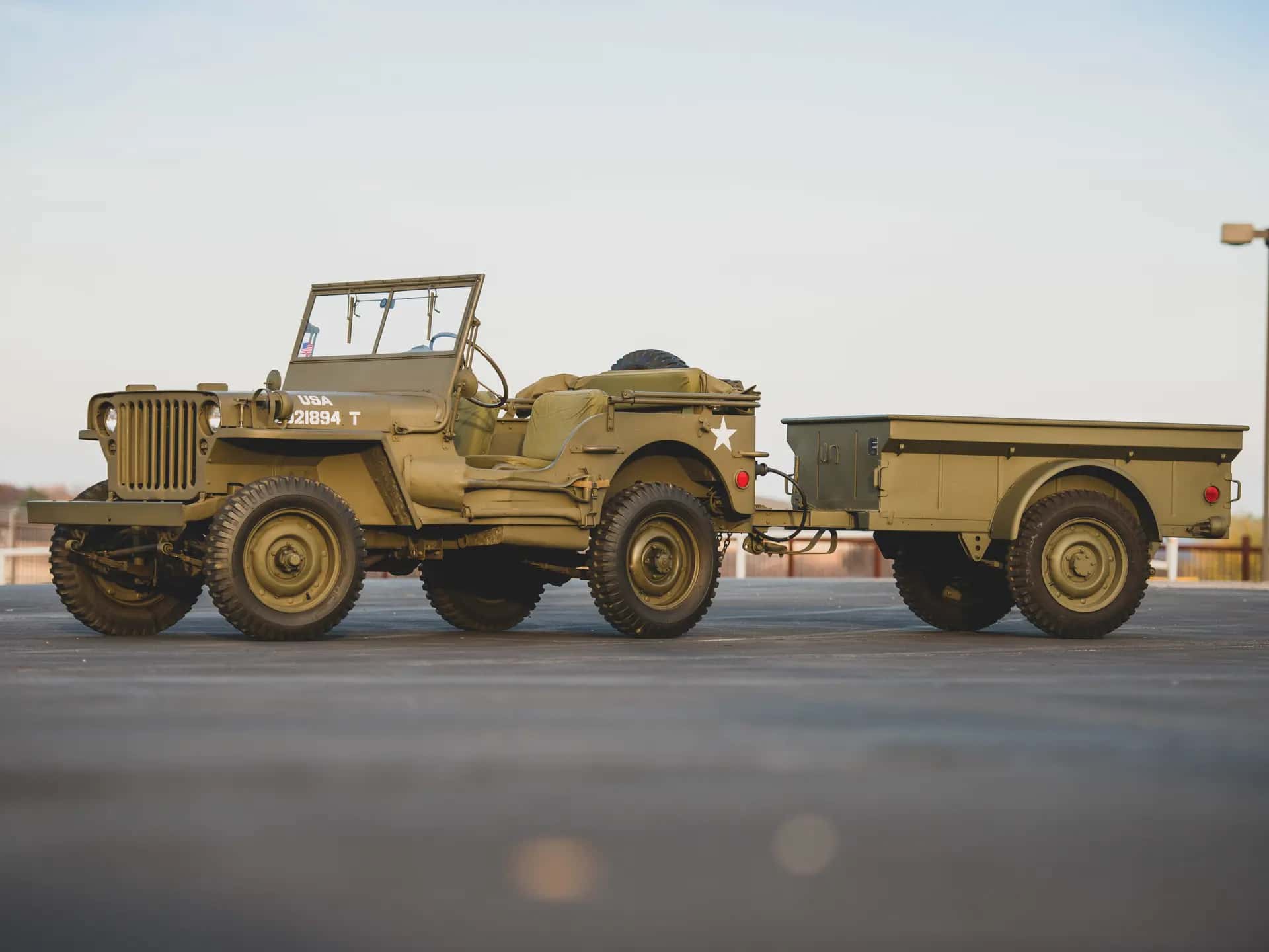 1942 Willys MB Jeep & Trailer sold for $16,240