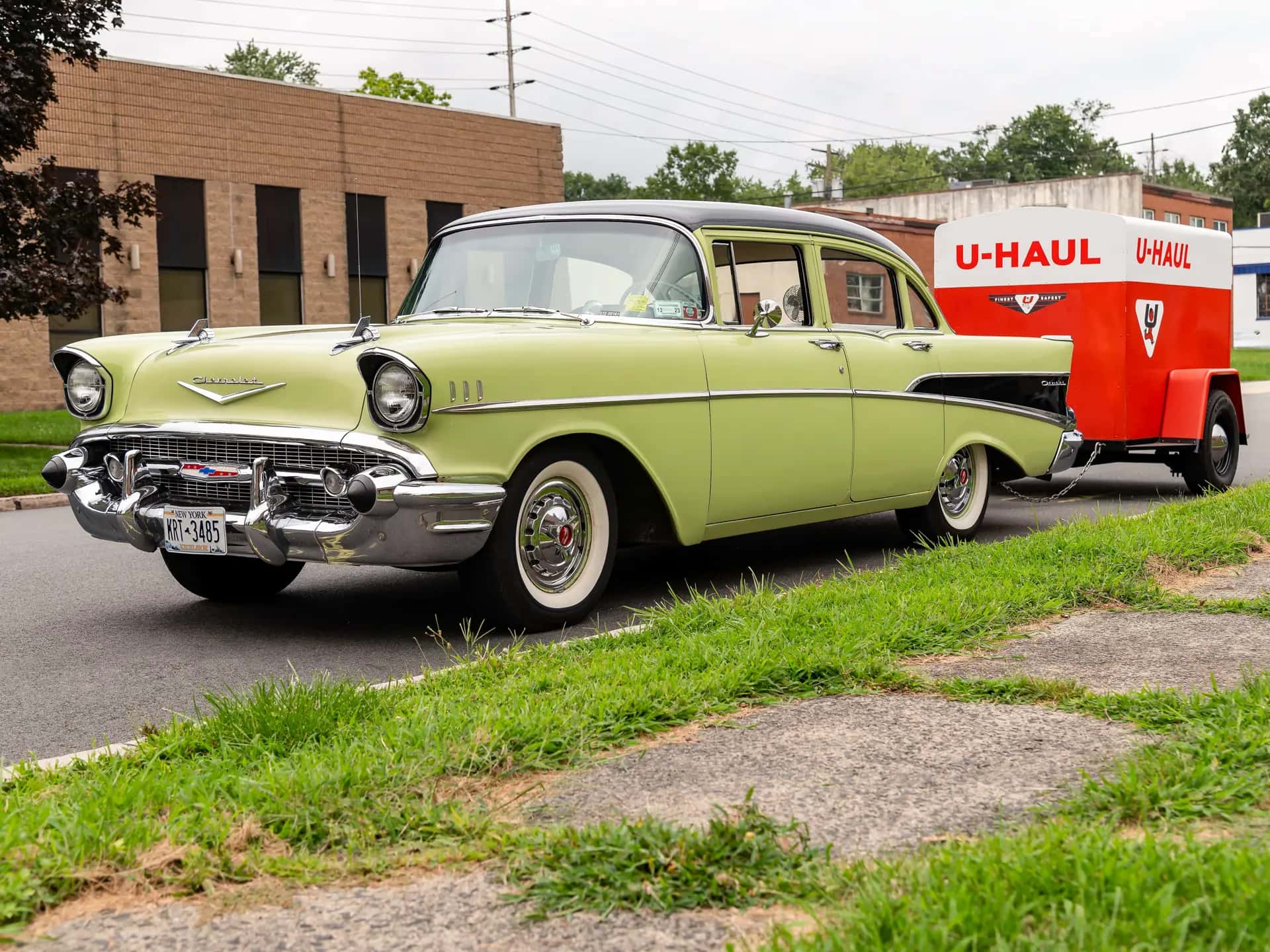 1957 Chevrolet 210 Four-Door Sedan with Trailer sold for $18,700
