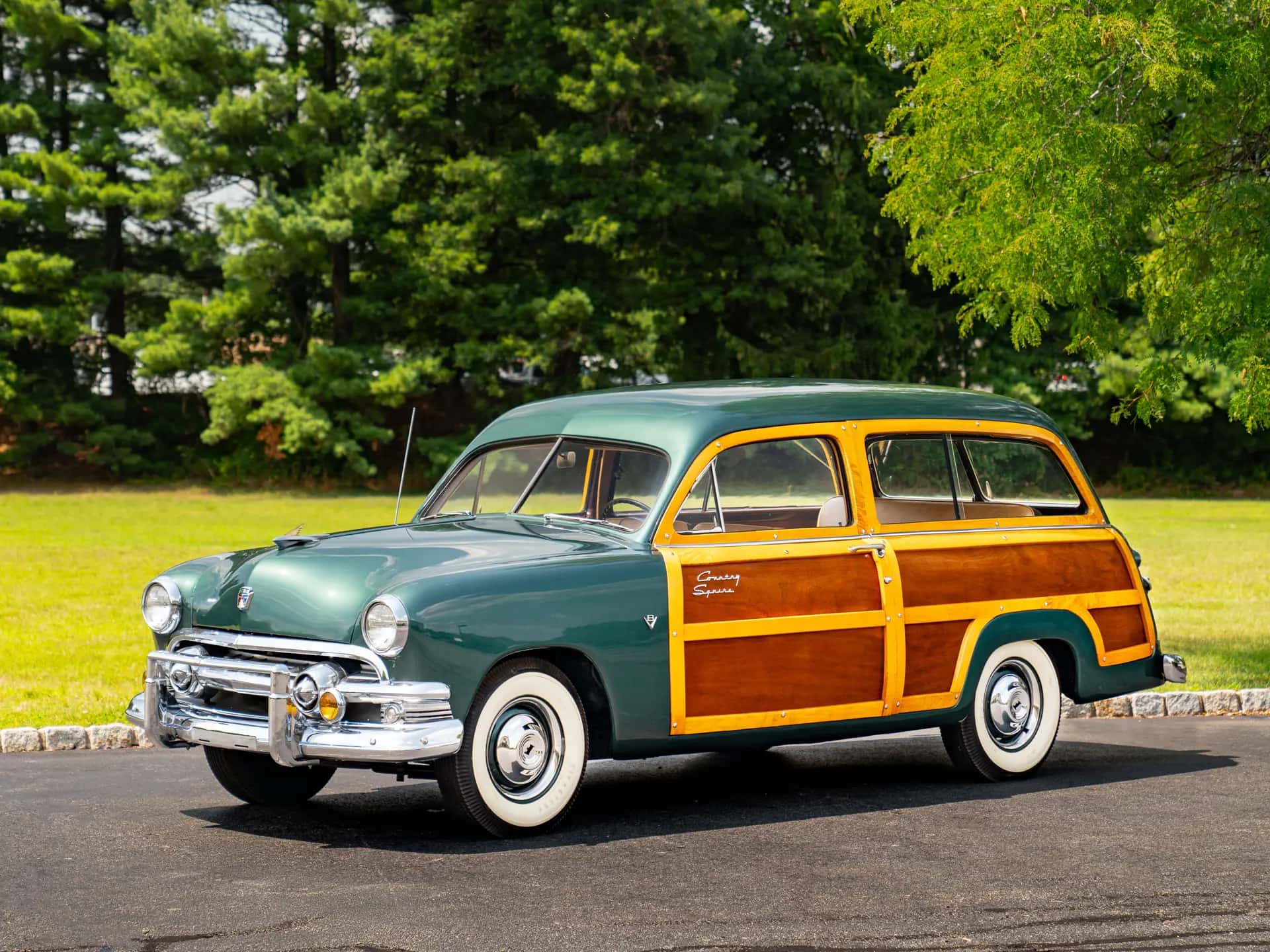 1951 Ford V-8 Custom DeLuxe Country Squire Station Wagon sold for $35,200