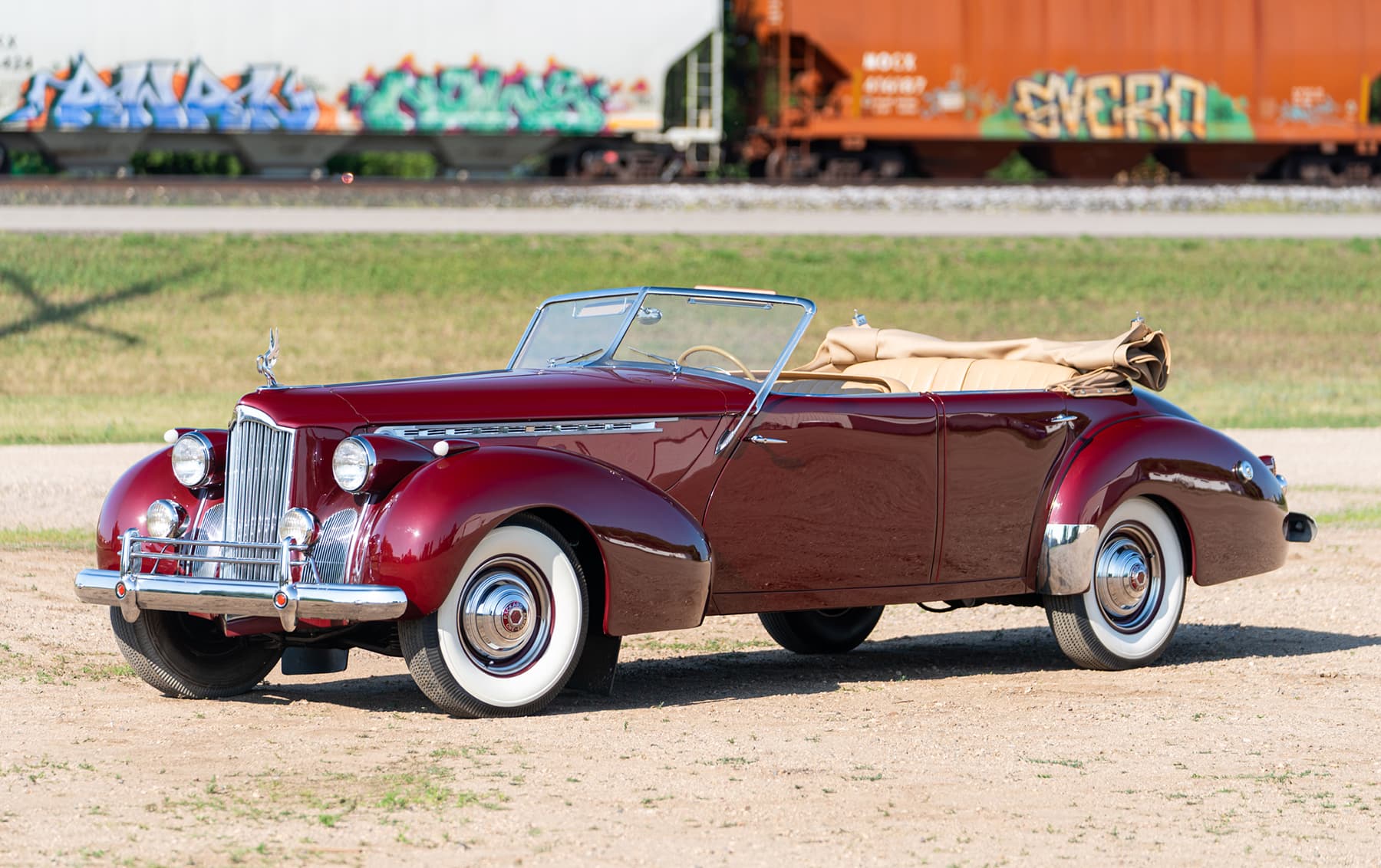 1940 Packard Custom Super Eight 180 Convertible Sedan sold for $162,400